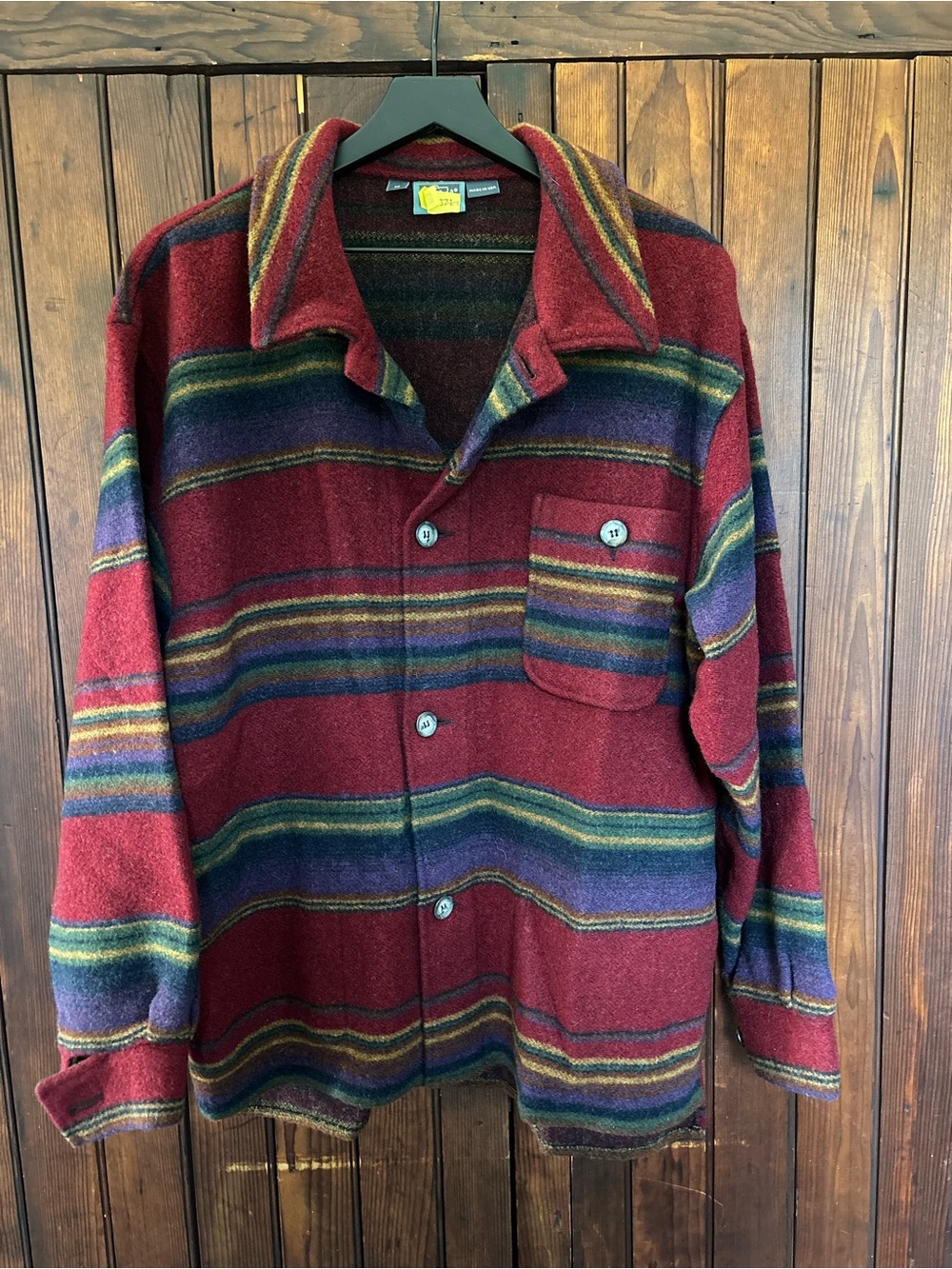 Vintage WOOLRICH Wool Striped Jacket/Overshirt, Warm, Southwestern, Unisex, M